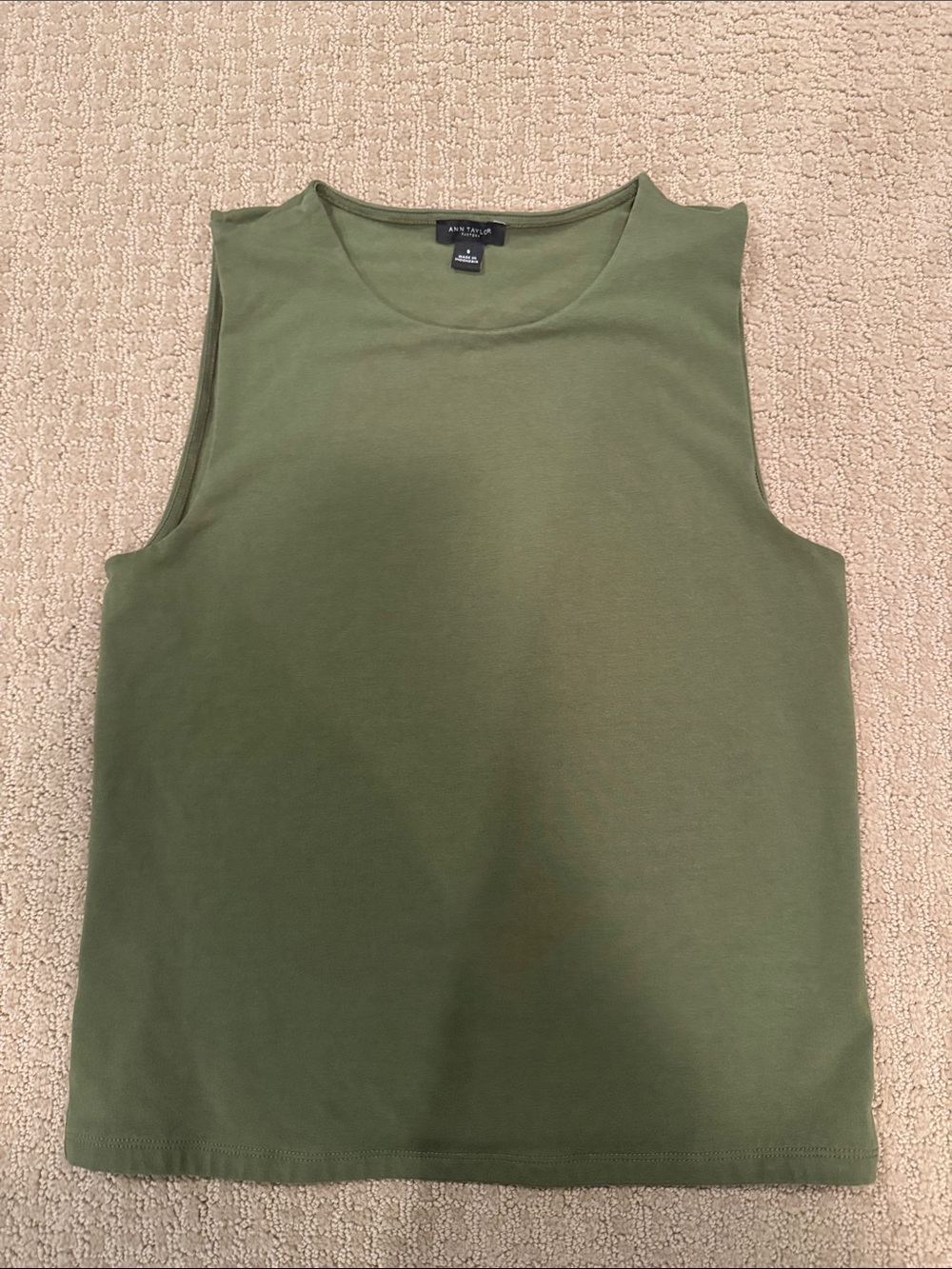 Ann Taylor Olive Scoop Neck Tank Top